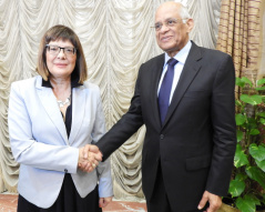 23 June 2019 National Assembly Speaker Maja Gojkovic and Egyptian Parliament Speaker Ali Abdel Aal